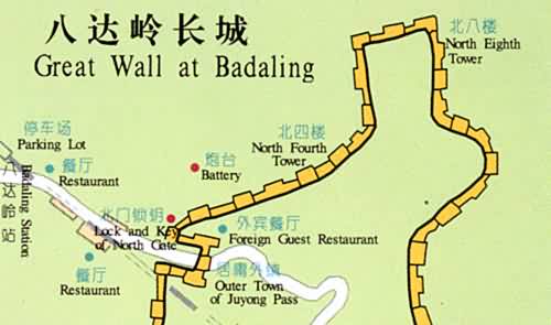 Map of Badaling Great Wall