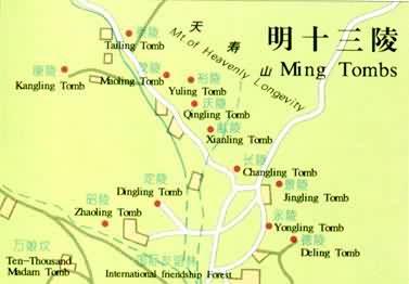 Ming Tombs Map